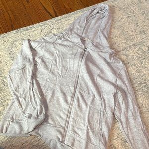 Grey zip up hoodie brandy Melville